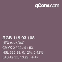 Farbcode: RGB 119 93 108 | qconv.com