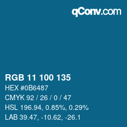 Color code: RGB 11 100 135 | qconv.com