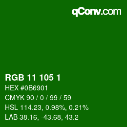 Color code: RGB 11 105 1 | qconv.com
