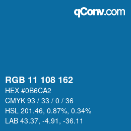 Color code: RGB 11 108 162 | qconv.com