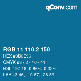 カラーコード: RGB 11 110.2 150 | qconv.com