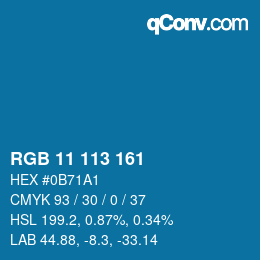 Color code: RGB 11 113 161 | qconv.com