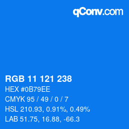 Color code: RGB 11 121 238 | qconv.com