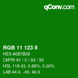 Color code: RGB 11 123 8 | qconv.com