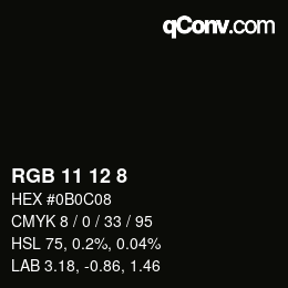 Farbcode: RGB 11 12 8 | qconv.com