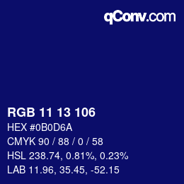 Color code: RGB 11 13 106 | qconv.com