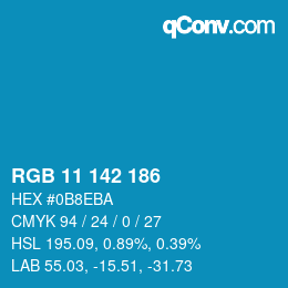 Color code: RGB 11 142 186 | qconv.com