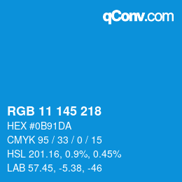 Color code: RGB 11 145 218 | qconv.com