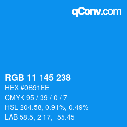 Color code: RGB 11 145 238 | qconv.com