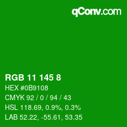 Color code: RGB 11 145 8 | qconv.com