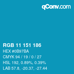 カラーコード: RGB 11 151 186 | qconv.com