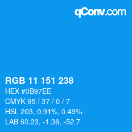 Color code: RGB 11 151 238 | qconv.com