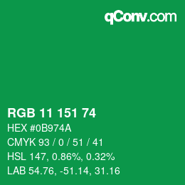 Color code: RGB 11 151 74 | qconv.com