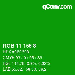 Color code: RGB 11 155 8 | qconv.com