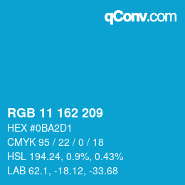 カラーコード: RGB 11 162 209 | qconv.com