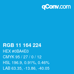 Color code: RGB 11 164 224 | qconv.com