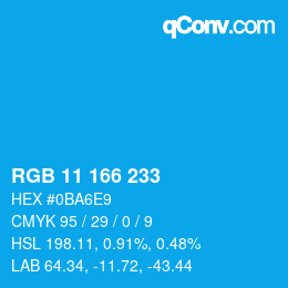 Color code: RGB 11 166 233 | qconv.com