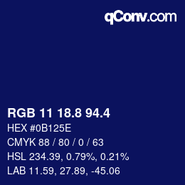 カラーコード: RGB 11 18.8 94.4 | qconv.com