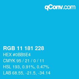 Color code: RGB 11 181 228 | qconv.com
