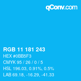 Color code: RGB 11 181 243 | qconv.com
