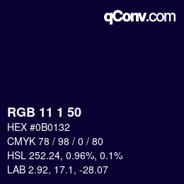 Color code: RGB 11 1 50 | qconv.com