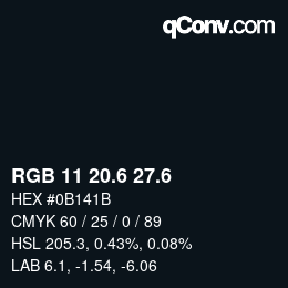 カラーコード: RGB 11 20.6 27.6 | qconv.com