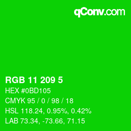 Color code: RGB 11 209 5 | qconv.com