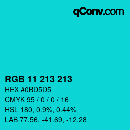 Color code: RGB 11 213 213 | qconv.com