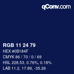 Color code: RGB 11 24 79 | qconv.com