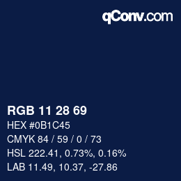 Color code: RGB 11 28 69 | qconv.com