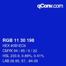 Color code: RGB 11 30 198 | qconv.com