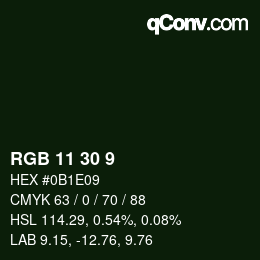 Color code: RGB 11 30 9 | qconv.com