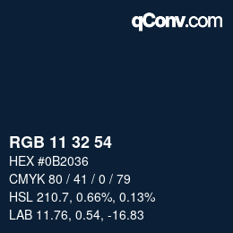 Color code: RGB 11 32 54 | qconv.com