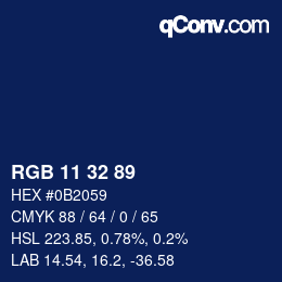 Color code: RGB 11 32 89 | qconv.com
