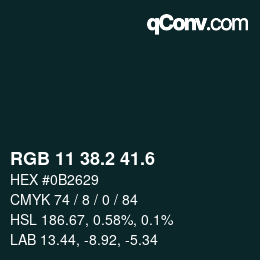 カラーコード: RGB 11 38.2 41.6 | qconv.com