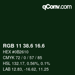 カラーコード: RGB 11 38.6 16.6 | qconv.com