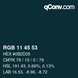 Color code: RGB 11 45 53 | qconv.com