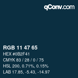 Color code: RGB 11 47 65 | qconv.com