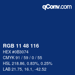 Color code: RGB 11 48 116 | qconv.com