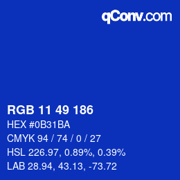 Color code: RGB 11 49 186 | qconv.com