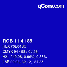 Color code: RGB 11 4 188 | qconv.com