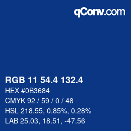 カラーコード: RGB 11 54.4 132.4 | qconv.com
