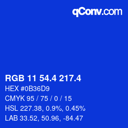 カラーコード: RGB 11 54.4 217.4 | qconv.com