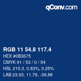 カラーコード: RGB 11 54.8 117.4 | qconv.com
