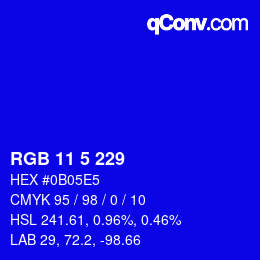 Color code: RGB 11 5 229 | qconv.com