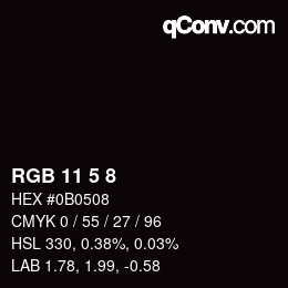 Farbcode: RGB 11 5 8 | qconv.com