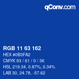 Color code: RGB 11 63 162 | qconv.com