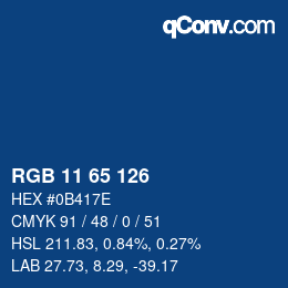 カラーコード: RGB 11 65 126 | qconv.com