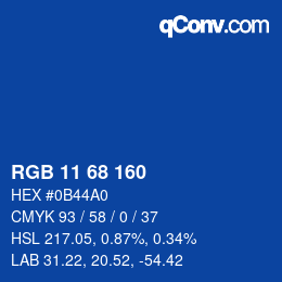 Color code: RGB 11 68 160 | qconv.com