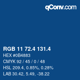 カラーコード: RGB 11 72.4 131.4 | qconv.com